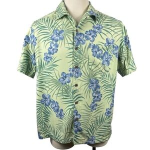 Men’s Havana Jack’s Cafe Island Floral‎ Design Short Sleeve Button Down Large